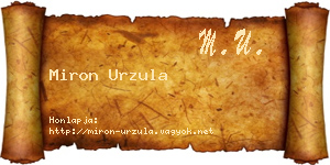 Miron Urzula névjegykártya